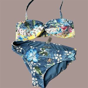 EUC Johnny Was XS Bikini Set – Tropical Floral Print